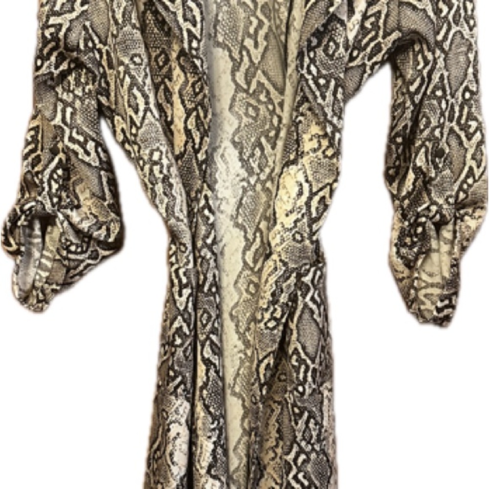 Nwot Leith Python Print Open Front Trench Coat - image 5
